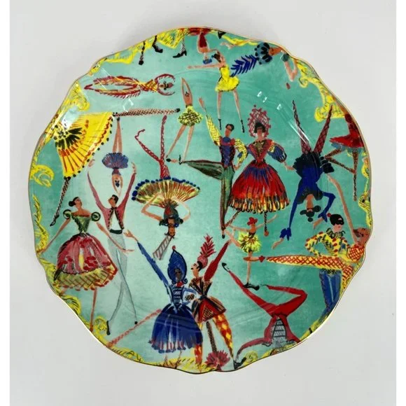 Anthropologie Pauline de Roussy de Sales Dessert Plate Turquoise 2022 NEW - Picture 2 of 5
